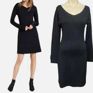 Theory Navy Pinstripe Body-Con Dress — Size M